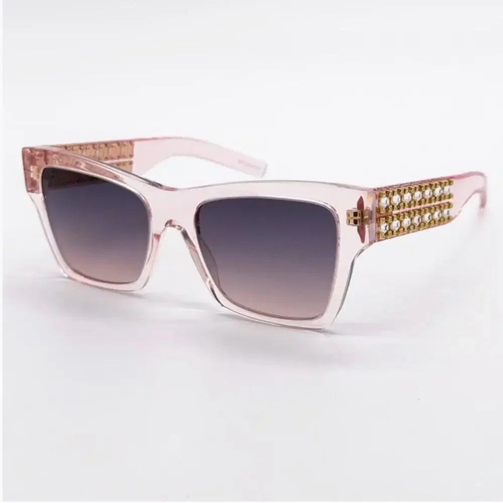 New! Givenchy Transparent Pink Sunglasses with Crystals, GV40076I 72B